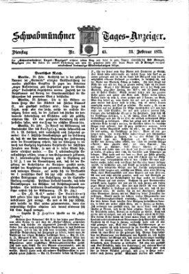 Schwabmünchner Tages-Anzeiger Dienstag 23. Februar 1875