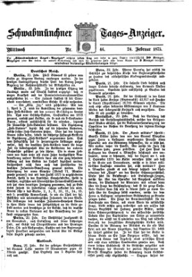 Schwabmünchner Tages-Anzeiger Mittwoch 24. Februar 1875