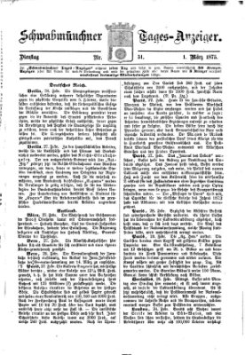 Schwabmünchner Tages-Anzeiger Montag 1. März 1875