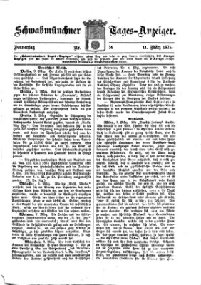 Schwabmünchner Tages-Anzeiger Donnerstag 11. März 1875