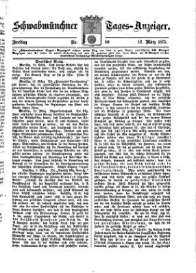 Schwabmünchner Tages-Anzeiger Freitag 12. März 1875