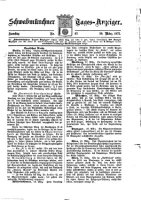 Schwabmünchner Tages-Anzeiger Samstag 20. März 1875