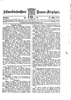 Schwabmünchner Tages-Anzeiger Dienstag 23. März 1875