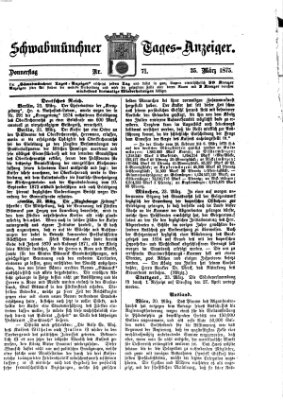 Schwabmünchner Tages-Anzeiger Donnerstag 25. März 1875