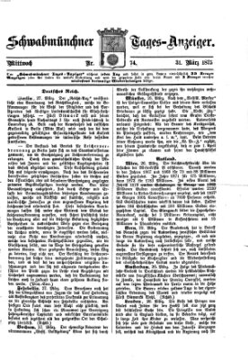 Schwabmünchner Tages-Anzeiger Mittwoch 31. März 1875