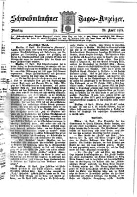 Schwabmünchner Tages-Anzeiger Dienstag 20. April 1875