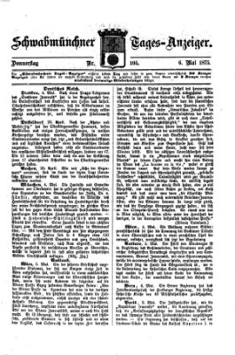 Schwabmünchner Tages-Anzeiger Donnerstag 6. Mai 1875