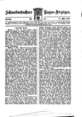 Schwabmünchner Tages-Anzeiger Freitag 14. Mai 1875