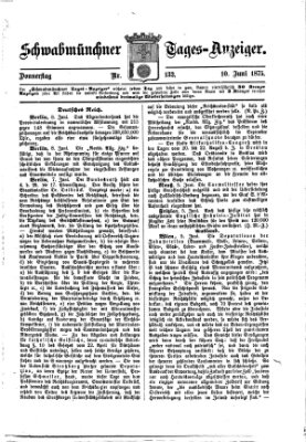 Schwabmünchner Tages-Anzeiger Donnerstag 10. Juni 1875