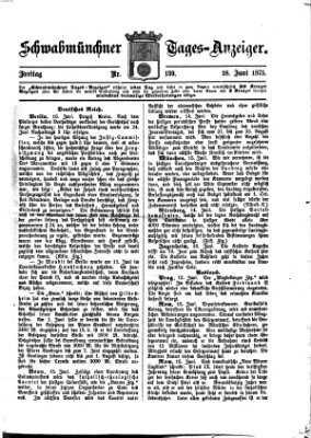 Schwabmünchner Tages-Anzeiger Freitag 18. Juni 1875