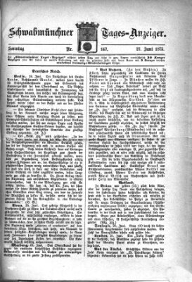 Schwabmünchner Tages-Anzeiger Sonntag 27. Juni 1875