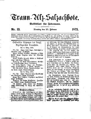 Traun-Alz-Salzachbote Dienstag 23. Februar 1875