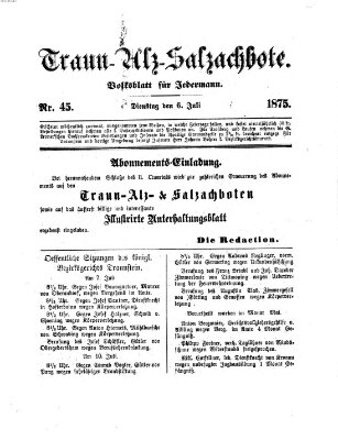 Traun-Alz-Salzachbote Dienstag 6. Juli 1875