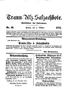 Traun-Alz-Salzachbote Freitag 1. Oktober 1875