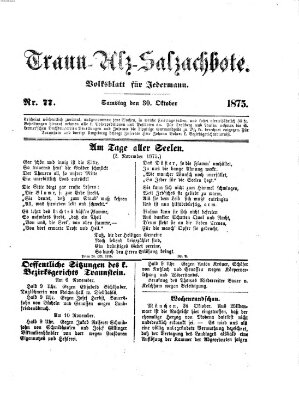 Traun-Alz-Salzachbote Samstag 30. Oktober 1875