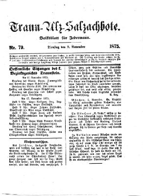 Traun-Alz-Salzachbote Dienstag 9. November 1875