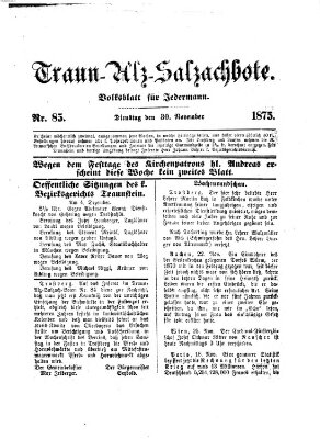 Traun-Alz-Salzachbote Dienstag 30. November 1875