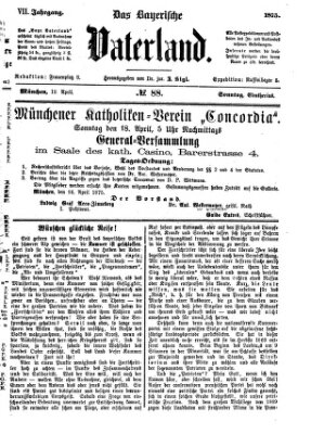 Das bayerische Vaterland Sonntag 18. April 1875