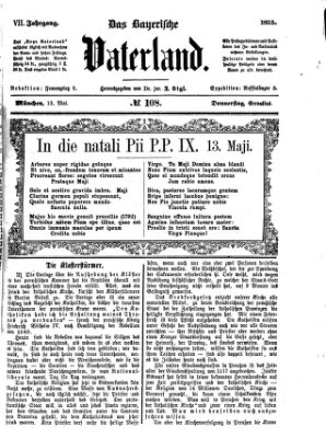 Das bayerische Vaterland Donnerstag 13. Mai 1875