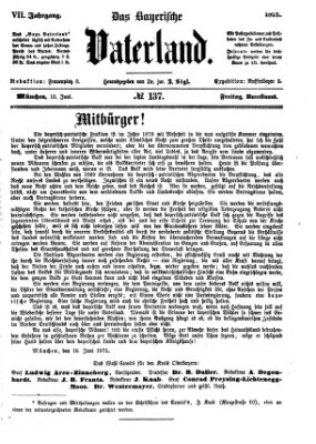 Das bayerische Vaterland Freitag 18. Juni 1875