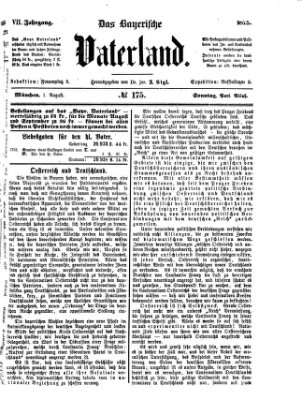 Das bayerische Vaterland Sonntag 1. August 1875