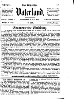 Das bayerische Vaterland Freitag 1. Oktober 1875