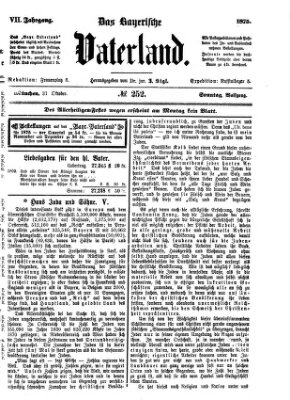 Das bayerische Vaterland Sonntag 31. Oktober 1875