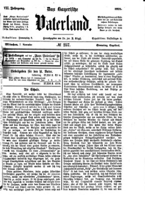 Das bayerische Vaterland Sonntag 7. November 1875