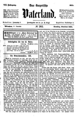 Das bayerische Vaterland Samstag 13. November 1875