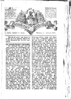 Bamberger Volksblatt Montag 4. Januar 1875