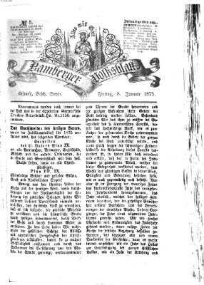 Bamberger Volksblatt Freitag 8. Januar 1875