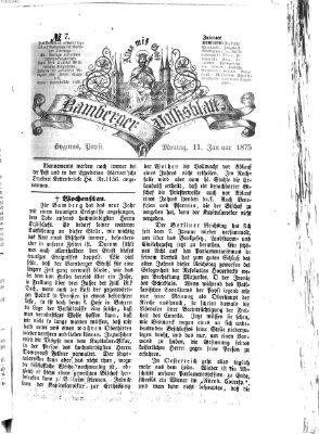 Bamberger Volksblatt Montag 11. Januar 1875