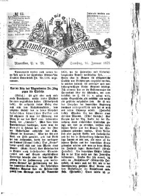 Bamberger Volksblatt Samstag 16. Januar 1875