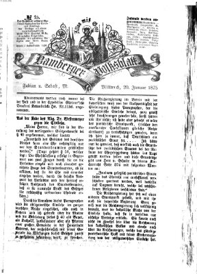 Bamberger Volksblatt Mittwoch 20. Januar 1875