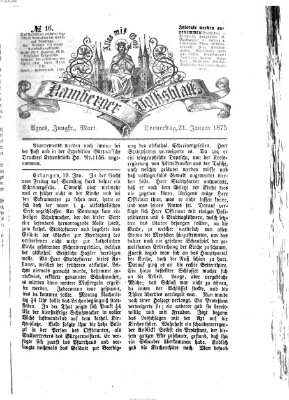 Bamberger Volksblatt Donnerstag 21. Januar 1875