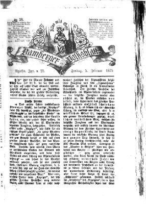 Bamberger Volksblatt Freitag 5. Februar 1875