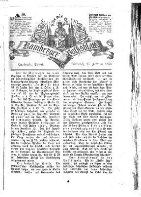 Bamberger Volksblatt Mittwoch 17. Februar 1875