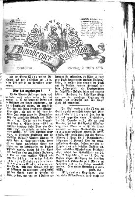 Bamberger Volksblatt Dienstag 2. März 1875