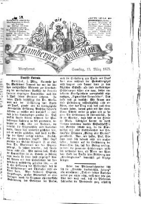 Bamberger Volksblatt Samstag 13. März 1875