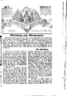 Bamberger Volksblatt Donnerstag 18. März 1875