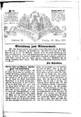 Bamberger Volksblatt Dienstag 30. März 1875