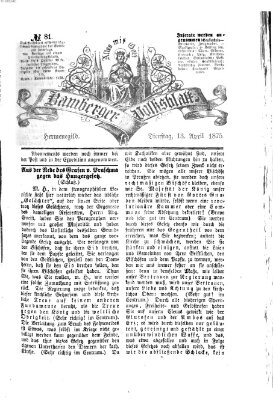 Bamberger Volksblatt Dienstag 13. April 1875