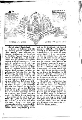 Bamberger Volksblatt Freitag 30. April 1875