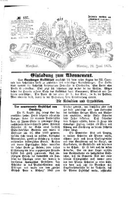 Bamberger Volksblatt Montag 21. Juni 1875