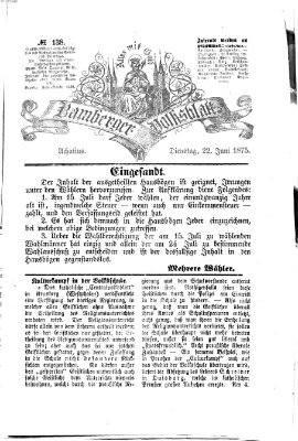 Bamberger Volksblatt Dienstag 22. Juni 1875