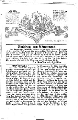 Bamberger Volksblatt Mittwoch 23. Juni 1875