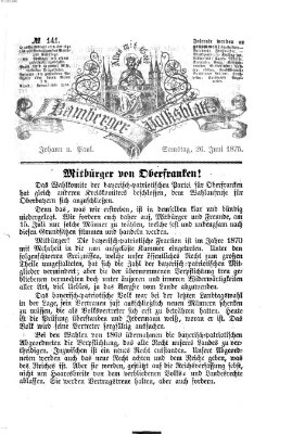 Bamberger Volksblatt Samstag 26. Juni 1875