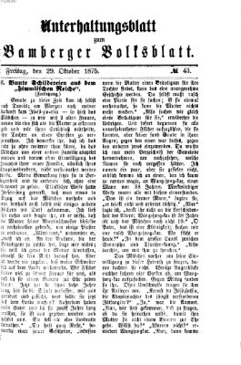 Bamberger Volksblatt. Unterhaltungsblatt zum Bamberger Volksblatt (Bamberger Volksblatt) Freitag 29. Oktober 1875