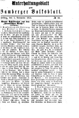 Bamberger Volksblatt. Unterhaltungsblatt zum Bamberger Volksblatt (Bamberger Volksblatt) Freitag 5. November 1875