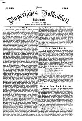 Neues bayerisches Volksblatt Donnerstag 26. August 1875